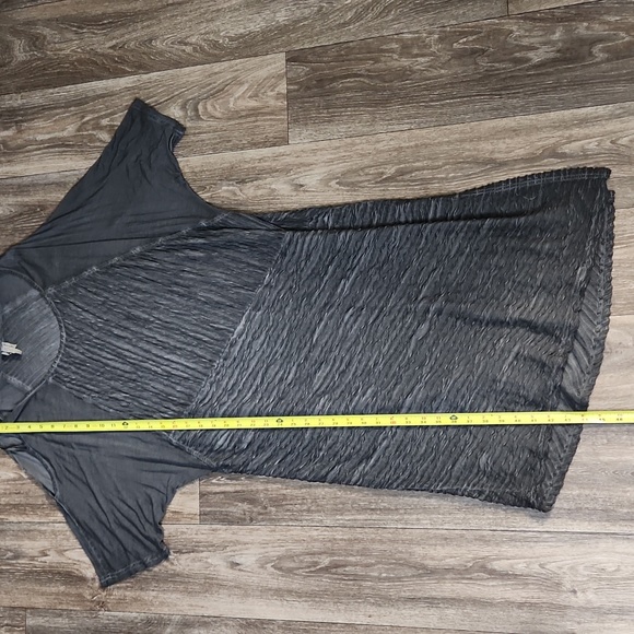 XCVI Gray Asymmetrical Trella Cold Shoulder Ribbed Knit Lagenlook Dress Size L - Picture 8 of 9